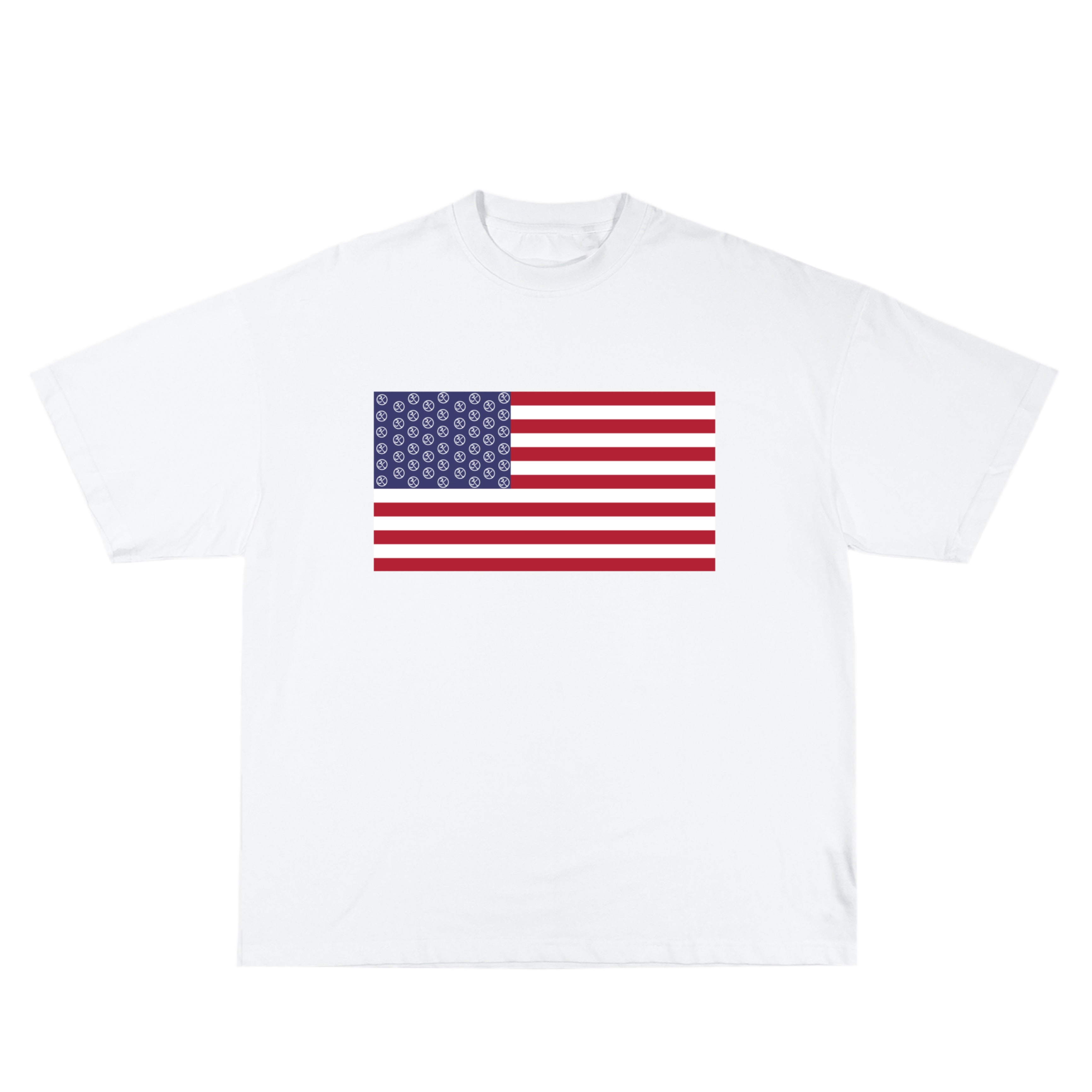 T-SHIRT 3K FLAG BLANC