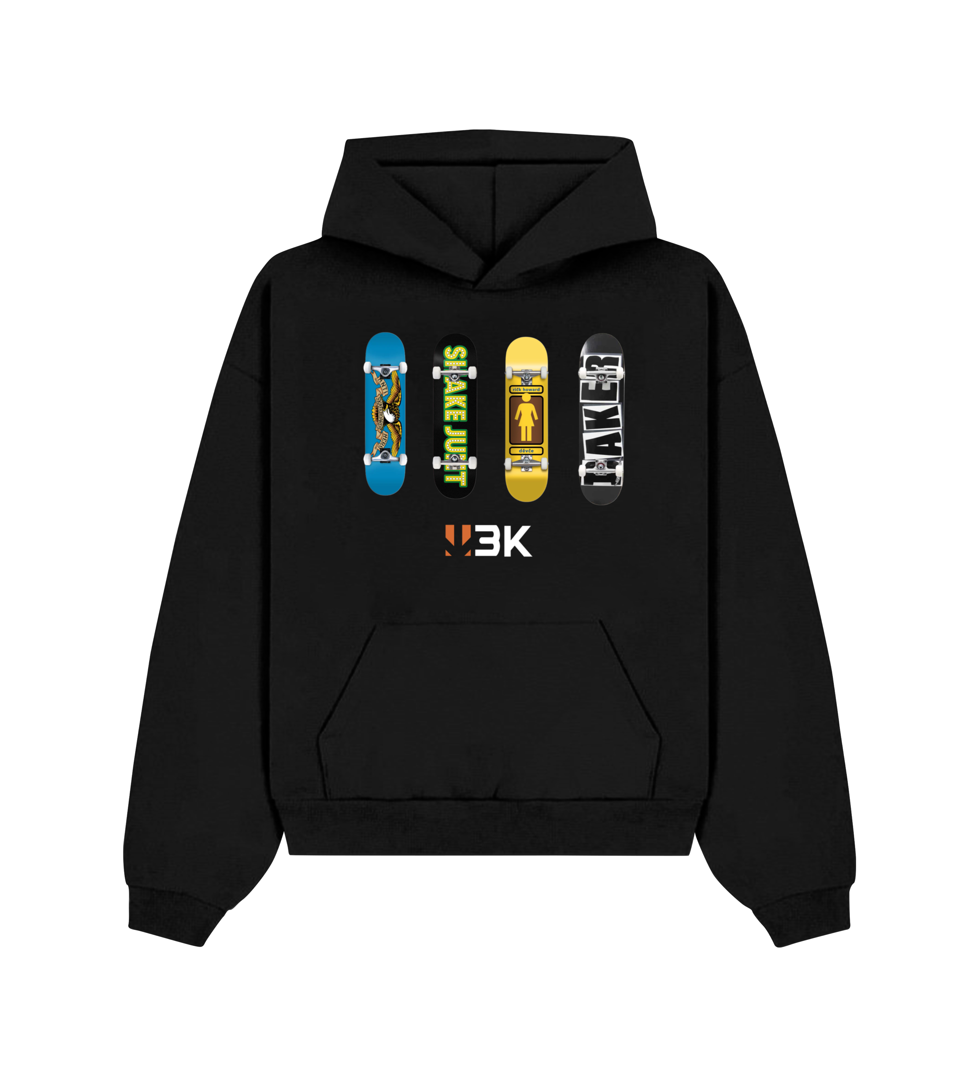 3K "FINGER SKATE" HOODIE NOIR