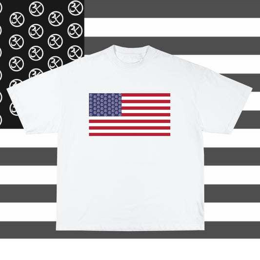 T-SHIRT 3K FLAG BLANC