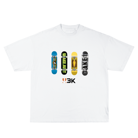 3K "FINGER SKATE" TEE BLANC